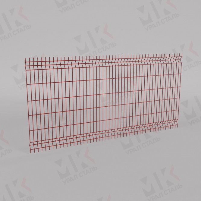 3Д забор красный (RAL 3032) 2500х3000х4 Light