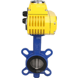 Затвор дисковый поворотный WBV1432E-2W-Fb-H Ду125 Ру16, корпус - чугун GGG50, диск - нержавеющая сталь 316L, уплотнение - EPDM, с электроприводом QT-N-010EM-O1-380VAC-У1 380В