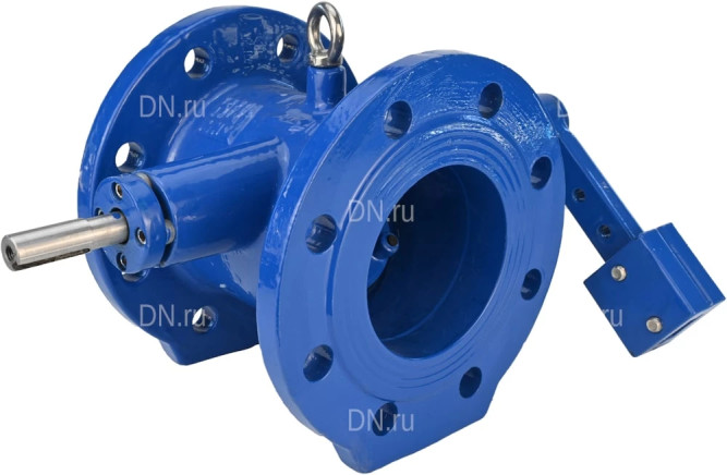 Клапан обратный VCD1414E-F Ду100 Ру10 с наклонным диском и противовесом, фланцевый, поворотный, корпус - чугун, диск - чугун, уплотнение - EPDM