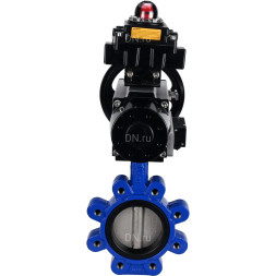 Затвор дисковый поворотный WBV1631E-2W-Fb-H Ду125 Ру16 LUG корпус - чугун QT450, диск - нержавеющая сталь 304, уплотнение - EPDM, с пневмоприводом PA-DA-105-1, пневмораспределителем 4M310-08 DC24V и БКВ APL-410N EX