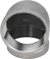 Отвод (уголок) ВР-ВР-304 2 1/2″ Ду65 Ру16 угол 90°, корпус - нержавеющая сталь 304, присоединение - внутренняя / внутренняя резьба