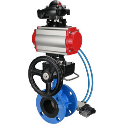 Затвор дисковый поворотный WBV1313E-2W-F-H Ду125 Ру16 фланцевый, корпус - чугун GGG40, диск - чугун GGG40, EPDM, с пневмоприводом PA-DA-130, пневмораспределителем 4V320-08 AC220V, БКВ APL-210N и дублером MON1-250-T26-ISO