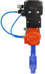Затвор дисковый поворотный WBV1432N-2W-Fb-H Ду80 Ру16, корпус - чугун GGG50, диск - нержавеющая сталь 316L, уплотнение - NBR, с пневмоприводом PA-DA-083 двойного действия и электропневматическим позиционером YT-1000RSN с обратной связью