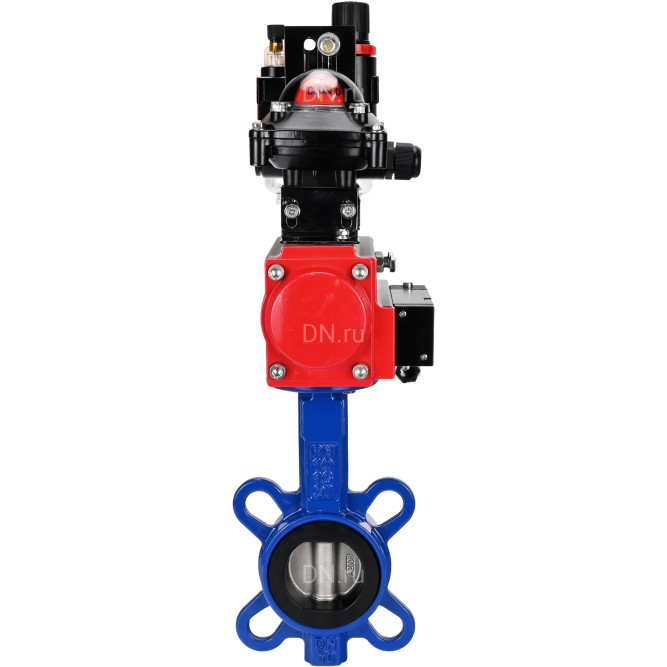 Затвор дисковый поворотный WBV1432N-2W-Fb-H Ду200 Ру16, корпус - чугун GGG50, диск - нержавеющая сталь 316L, уплотнение - NBR, с пневмоприводом PA-DA-130, пневмораспределителем 4M310-08 DC24V, БКВ APL-210N, БПВ AFC2000