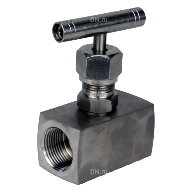 Клапан игольчатый VN3131M-T-Ht 3/8″ Ду10 Ру400 резьбовой, корпус - нержавеющая сталь 304, уплотнение - металл, с Т-образной рукояткой