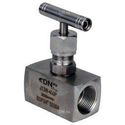 Клапан игольчатый VN3131M-T-Ht 3/8″ Ду10 Ру400 резьбовой, корпус - нержавеющая сталь 304, уплотнение - металл, с Т-образной рукояткой