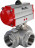 Кран шаровой BV3232P(4pc)-SP-3WL-T-ISO-H Ду25 Ру63 стандартнопроходной L-тип, трехходовой, нержавеющая сталь SS316, внутренняя резьба, уплотнение - PTFE, с пневмоприводом PA-SA-52 с возвратными пружинами