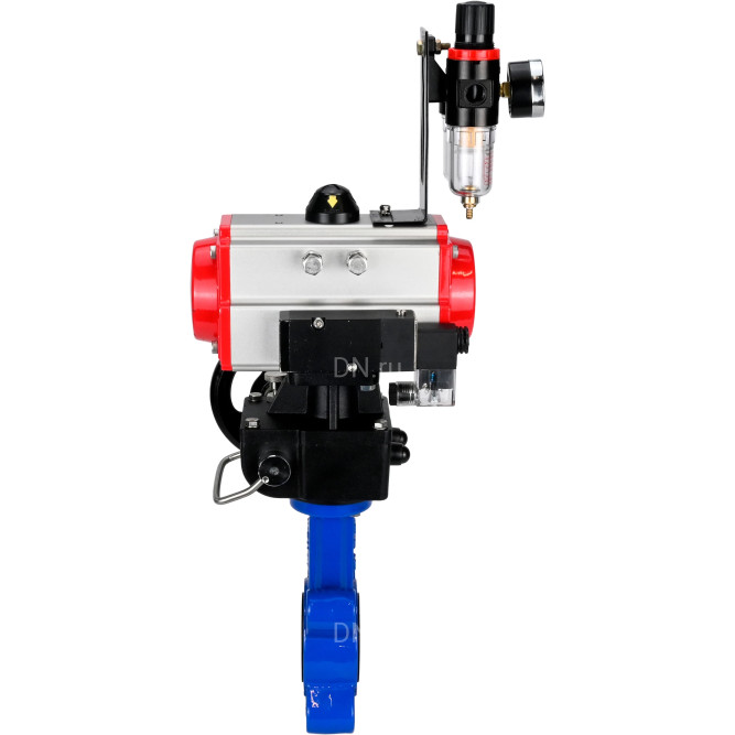 Затвор дисковый поворотный WBV1616N-2W-Fb-H Ду50 Ру16 LUG корпус - чугун QT450, диск - чугун QT450, уплотнение - NBR, с пневмоприводом PA-DA-065, пневмораспределителем 4M310-08 DC24V, дублером MON1-250-T26-ISO и БПВ AFC2000