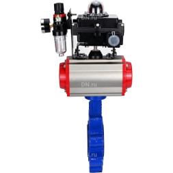 Затвор дисковый поворотный WBV1616E-2W-Fb-H Ду50 Ру16 LUG корпус - чугун QT450, диск - чугун QT450, уплотнение - EPDM, с пневмоприводом PA-DA-065, пневмораспределителем 4M310-08 DC24V, БКВ APL-410N EX и БПВ AFC2000