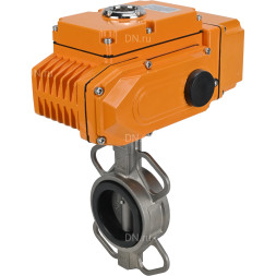 Затвор дисковый поворотный WBV3232V-2W-Fb-H Ду250 Ру16, корпус - нержавеющая сталь 316L, диск - нержавеющая сталь 316L, уплотнение - Viton, с электроприводом QT-N-040EM-B1-220VAC-У1 (0-10В) HARK