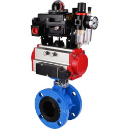 Затвор дисковый поворотный WBV1313E-2W-F-H Ду150 Ру16 фланцевый, корпус - чугун GGG40, диск - чугун GGG40, EPDM, с пневмоприводом PA-DA-130, пневмораспределителем 4M310-08 DC24V, БКВ APL-410N EX и БПВ AFC2000