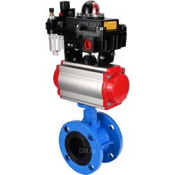 Затвор дисковый поворотный WBV1313E-2W-F-H Ду150 Ру16 фланцевый, корпус - чугун GGG40, диск - чугун GGG40, EPDM, с пневмоприводом PA-DA-130, пневмораспределителем 4M310-08 DC24V, БКВ APL-410N EX и БПВ AFC2000