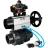 Кран шаровой BV4242E-FP-GRM-ISO Дн20 Ру10 полнопроходной, корпус - НПВХ, шар - НПВХ, уплотнение - EPDM, с пневмоприводом PA-DA-105-1, пневмораспределителем 4V320-10 AC220V и БКВ APL-410N EX