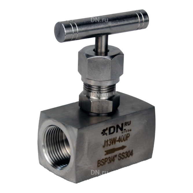 Клапан игольчатый VN3131M-T-Ht 1″ Ду25 Ру400 резьбовой, корпус - нержавеющая сталь 304, уплотнение - металл, с Т-образной рукояткой