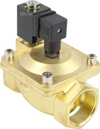 Клапан электромагнитный VS400-ET-NC-220VAC 1 1/2″ Ду40 Ру16, соленоидный двухходовой, корпус - латунь, уплотнение - EPDM, резьбовой, нормально-закрытый, пилотный, катушка - 220В