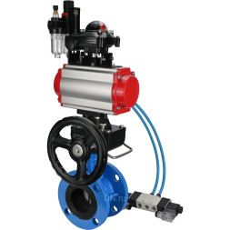 Затвор дисковый поворотный WBV1313E-2W-F-H Ду125 Ру16 фланцевый, корпус - чугун GGG40, диск - чугун GGG40, EPDM, с пневмоприводом PA-DA-130, пневмораспределителем 4V320-10 AC220V, БКВ APL-210N, ручным дублером MON1-250-T26-ISO и БПВ AFC2000
