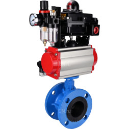 Затвор дисковый поворотный WBV1313E-2W-F-H Ду65 Ру16 фланцевый, корпус - чугун GGG40, диск - чугун GGG40, EPDM, с пневмоприводом PA-DA-105, пневмораспределителем 4M310-08 DC24V, БКВ APL-410N EX и БПВ AFC2000