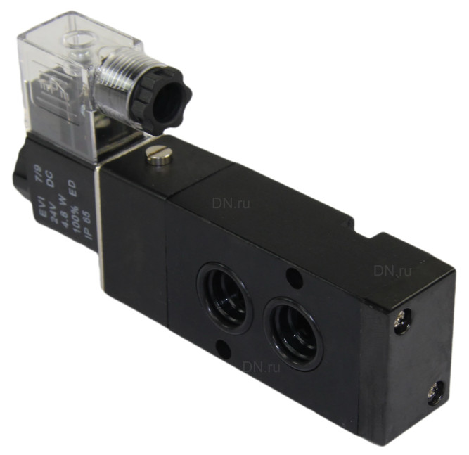 Пневмораспределитель 4M310-08 DC24V 1/4″ моностабильный, пятиканальный, для четвертьоборотных пневмоприводов (на корпус)
