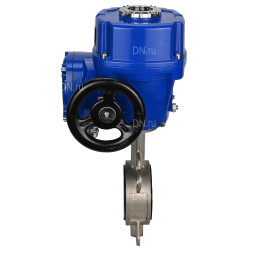 Затвор дисковый поворотный WBV3232P-2W-Fb-H Ду125 Ру16, корпус - нержавеющая сталь 316L, диск - нержавеющая сталь 316L, уплотнение - PTFE, с электроприводом QT-N-020M-O2-380VAC-У1 380В