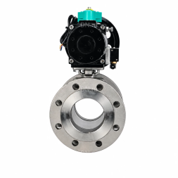 Кран шаровой BV3232P(2pc)-FP-F-ISO-H WDVF Ду80 Ру16 полнопроходной, фланцевый, корпус - нержавеющая сталь 316, уплотнение - PTFE, с пневмоприводом PA-DA-105-1, пневмораспределителем 4M310-08 DC24V и магнитным переключателем ALS200D