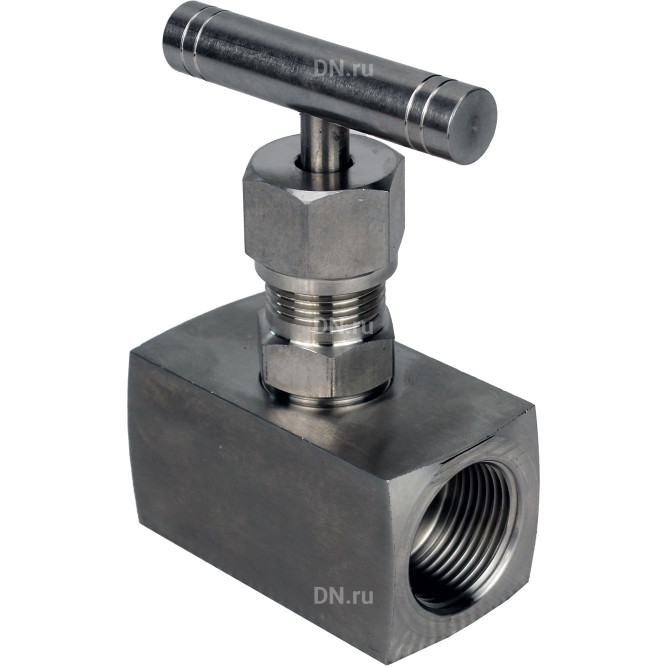 Клапан игольчатый VN3232M-T-Ht 1/4″ Ду8 Ру400 резьбовой, корпус - нержавеющая сталь 316, уплотнение - металл, с Т-образной рукояткой