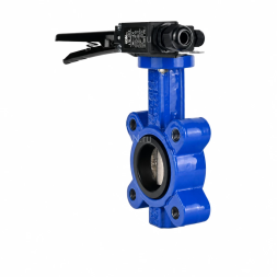 Затвор дисковый поворотный WBV1616E-2W-Fb-H Ду100 Ру16 LUG межфланцевый, корпус - чугун QT450, диск - чугун QT450, уплотнение - EPDM, с рукояткой и двумя концевыми датчиками LS-103 250В