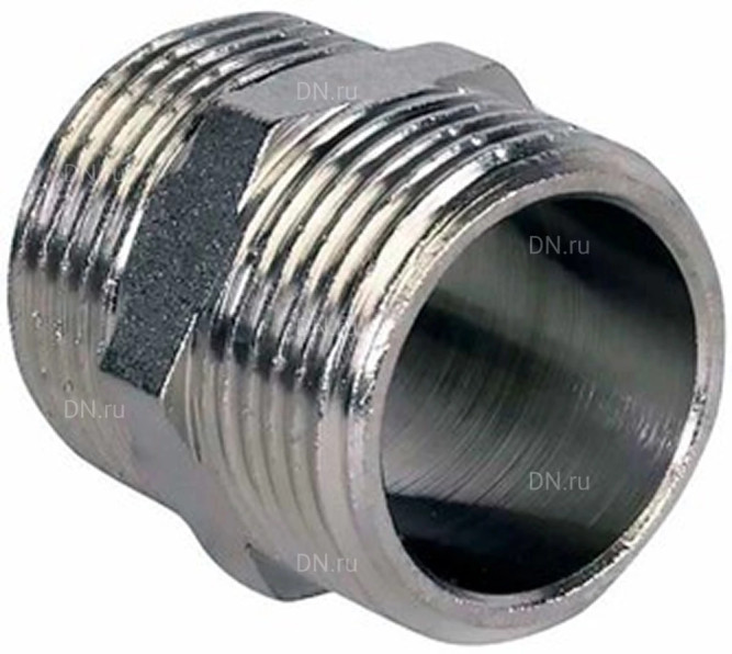 Ниппель Н-304-НР-НР 2 1/2″ Ду65 Ру20, корпус - нержавеющая сталь AISI 304, присоединение - наружная/наружная резьба, тип резьбы - BSPT
