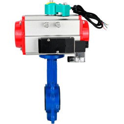 Затвор дисковый поворотный WBV1413E-2W-Fb-H Ду65 Ру16 корпус - чугун GGG50, диск - чугун GGG40, уплотнение - EPDM, с пневмоприводом PA-DA-065, пневмораспределителем 4M310-08 DC24V и магнитным переключателем ALS200D