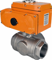 Кран шаровой BV3232P(4pc)-SP-3WL-T-ISO-H Ду50 Ру63 стандартнопроходной L-тип, трехходовой, нержавеющая сталь SS316, внутренняя резьба, уплотнение - PTFE, с эл. приводом E34-N-005EM-O1-220VAC-У1