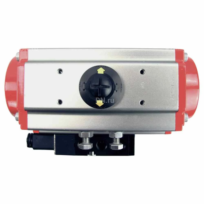 Кран шаровой BV3232P(4pc)-SP-3WL-T-ISO-H Ду25 Ру63 стандартнопроходной L-тип, трехходовой, нержавеющая сталь SS316, внутренняя резьба, уплотнение - PTFE, с пн.приводом PA-SA-052 c пн.распределителем 4M310-08 AC220V