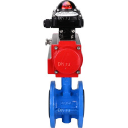 Затвор дисковый поворотный WBV1313E-2W-F-H Ду150 Ру16 фланцевый, корпус - чугун GGG40, диск - чугун GGG40, уплотнение - EPDM, с пневмоприводом PA-DA-130 и БКВ APL-210N