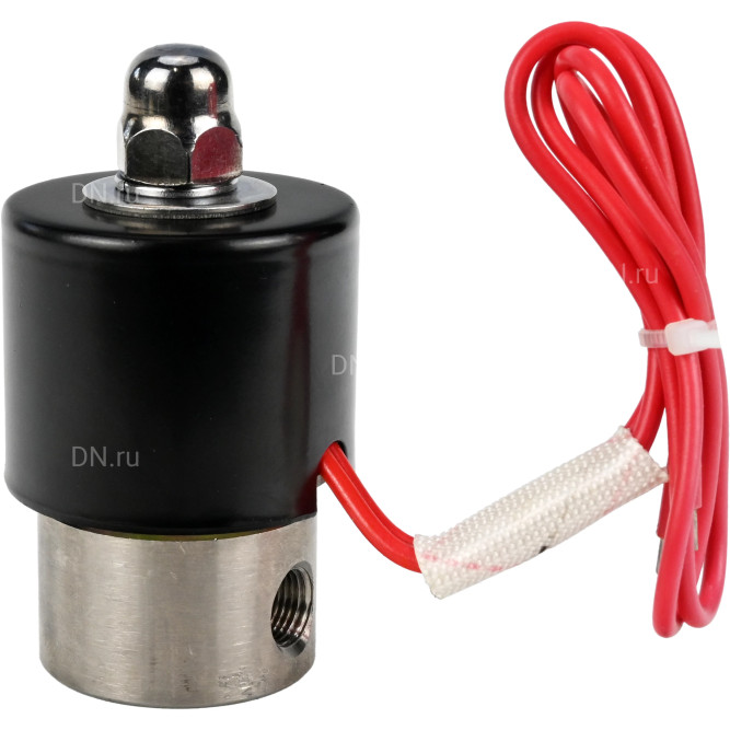 Клапан электромагнитный VS131-ET-NC-220VAC 1/4″ Ду8 Ру10, соленоидный двухходовой, корпус - нержавеющая сталь 304, уплотнение - EPDM, резьбовой, нормально-закрытый, прямого действия, катушка - 220В