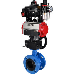 Затвор дисковый поворотный WBV1313E-2W-F-H Ду150 Ру16 фланцевый, корпус - чугун GGG40, диск - чугун GGG40, EPDM, с пневмоприводом PA-DA-130, пневмораспределителем 4M310-08 DC24V, БКВ APL-410N EX, ручным дублером MON1-250-T26-ISO и БПВ AFC2000