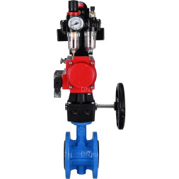Затвор дисковый поворотный WBV1313E-2W-F-H Ду150 Ру16 фланцевый, корпус - чугун GGG40, диск - чугун GGG40, EPDM, с пневмоприводом PA-DA-130, пневмораспределителем 4M310-08 DC24V, БКВ APL-410N EX, ручным дублером MON1-250-T26-ISO и БПВ AFC2000