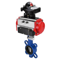 Затвор дисковый поворотный WBV1413E-2W-Fb-H Ду65 Ру16, корпус - чугун GGG50, диск - чугун GGG40, уплотнение - EPDM, с пневмоприводом PA-DA-065, пневмораспределителем 4M310-08 AC220V, БКВ APL-210N