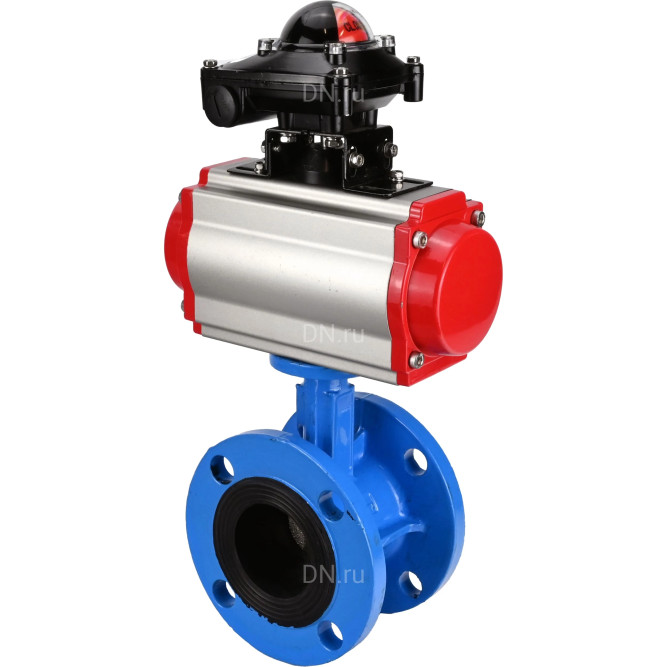 Затвор дисковый поворотный WBV1313E-2W-F-H Ду200 Ру16 фланцевый, корпус - чугун GGG40, диск - чугун GGG40, уплотнение - EPDM, с пневмоприводом PA-DA-140 и БКВ APL-210N