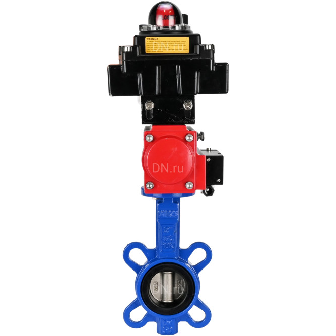 Затвор дисковый поворотный WBV1132N-2W-Fb-H Ду125 Ру16, корпус - чугун GG25, диск - нержавеющая сталь 316L, уплотнение - NBR, с пневмоприводом PA-DA-105, пневмораспределителем 4M310-08 AC220V, БКВ APL-410N EX, БПВ AFC2000