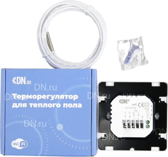 Терморегулятор для теплого пола T1-5SM-WF электронный программируемый с функцией Wi-Fi цвет серый