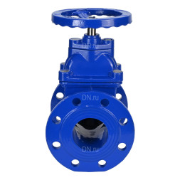 Задвижка клиновая 30ч39р (аналог МЗВ) GVWN1414E-2W-F-S blue Ду50 Ру10/16 фланцевая, корпус - чугун GGG50, уплотнение - EPDM, со штурвалом и невыдвижным штоком, цвет - синий