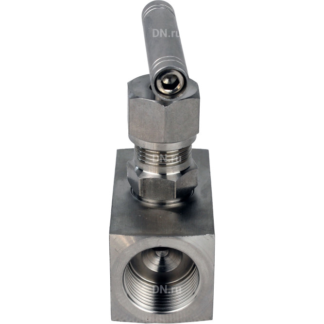 Клапан игольчатый VN3232M-T-Ht 1″ Ду25 Ру400 резьбовой, корпус - нержавеющая сталь 316, уплотнение - металл, с Т-образной рукояткой
