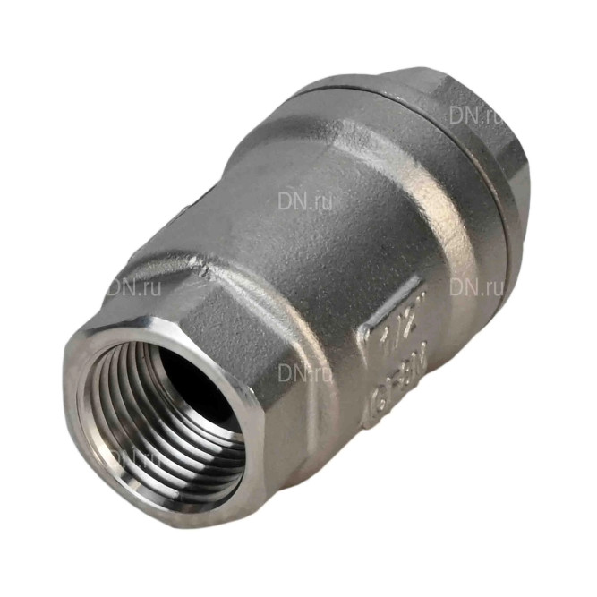 Клапан обратный VCS3232P-T 1/2″ Ду15 Ру63 резьбовой, пружинный, корпус - нержавеющая сталь 316, диск - нержавеющая сталь 316, уплотнение - металл