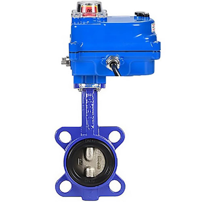 Затвор дисковый поворотный WBV1432N-2W-Fb-H Ду50 Ру16, корпус - чугун GGG50, диск - нержавеющая сталь 316L, уплотнение - NBR, с электроприводом blue QT-N-003EM-1-24VAC-У1