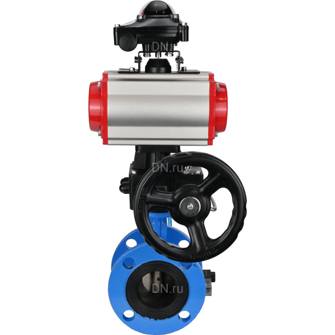 Затвор дисковый поворотный WBV1313E-2W-F-H Ду150 Ру16 фланцевый чугун GGG40, диск - чугун GGG40, EPDM, с пневмоприводом PA-DA-130, пневмораспределителем 4V320-10 AC220V, БКВ APL-210N и ручным дублером MON1-250-T26-ISO
