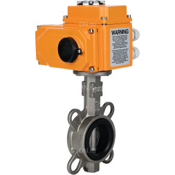 Затвор дисковый поворотный WBV3131V-2W-Fb-H Ду125 Ру16 межфланцевый, корпус - нержавеющая сталь 304, диск - нержавеющая сталь 304, уплотнение - VITON, с электроприводом QT-N-015EM-O1-220VAC-У1 220В HARK