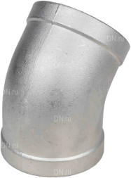 Отвод (полуотвод) ВР-ВР-304 1 1/4″ Ду32 Ру16 угол 45°, корпус - нержавеющая сталь 304, присоединение - внутренняя / внутренняя резьба