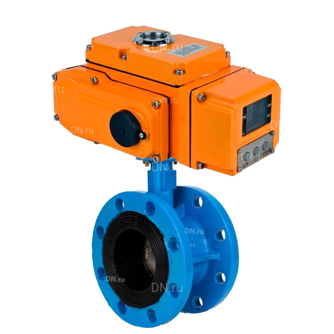 Затвор дисковый поворотный WBV1331E-2W-F-H Ду50 Ру16 фланцевый, корпус - чугун GGG40, диск - нержавеющая сталь 304, уплотнение - EPDM, с четвертьоборотным электроприводом QT-N-015EM-A1-220VAC-У1 (4-20мА) HARK