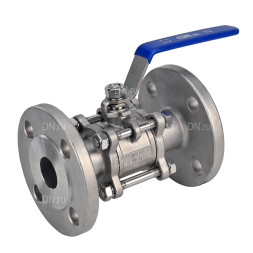 Кран шаровой BV3232P(3pc)-FP-F-H Ду15 Ру40, полнопроходной, трехсоставной, нержавеющая сталь 316, уплотнение - PTFE, фланцевый с рукояткой 9х9