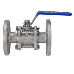 Кран шаровой BV3232P(3pc)-FP-F-H Ду15 Ру40, полнопроходной, трехсоставной, нержавеющая сталь 316, уплотнение - PTFE, фланцевый с рукояткой 9х9
