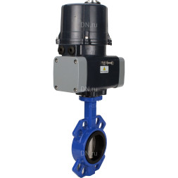 Затвор дисковый поворотный WBV1432E-2W-Fb-H Ду50 Ру16 межфланцевый, корпус - чугун GGG50, диск - нержавеющая сталь 316L, уплотнение - EPDM, с электроприводом четвертьоборотным QTSA-N-003EM-O0-220VAC с пружинным возвратом