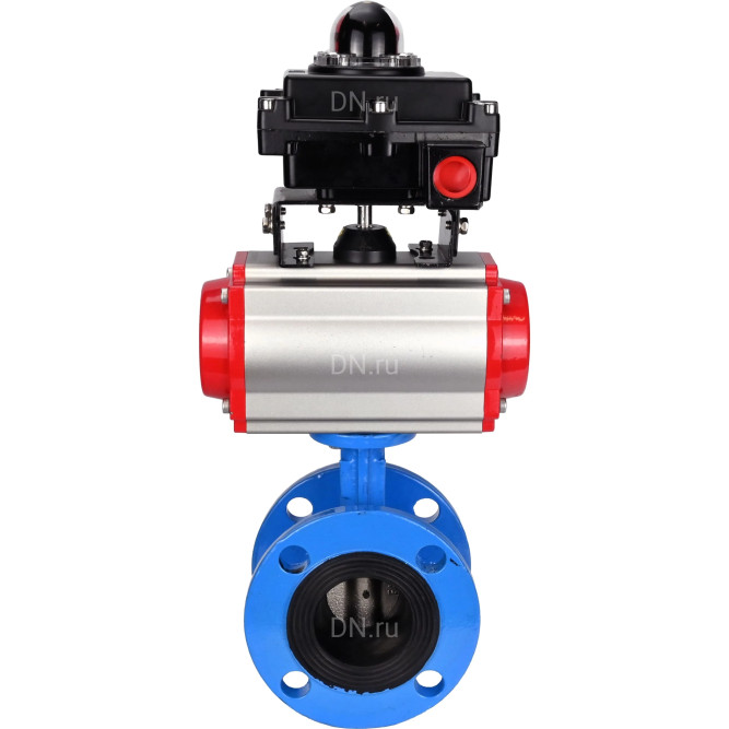 Затвор дисковый поворотный WBV1313E-2W-F-H Ду50 Ру16 фланцевый, корпус - чугун GGG40, диск - чугун GGG40, уплотнение - EPDM, с пневмоприводом PA-DA-105, пневмораспределителем 4M310-08 AC220V и БКВ APL-410N EX